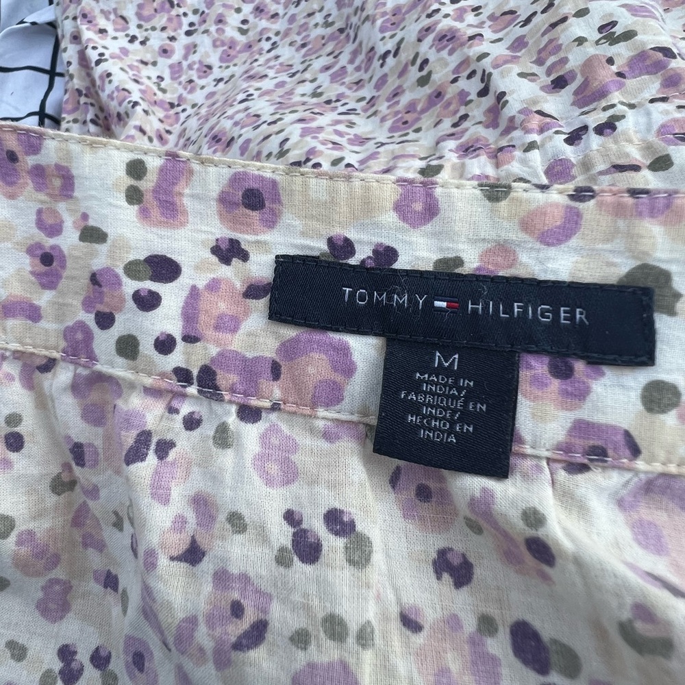 Tommy Hilfiger Purple Flower Mini Shirt Dress Size Medium - Picture 3 of 4